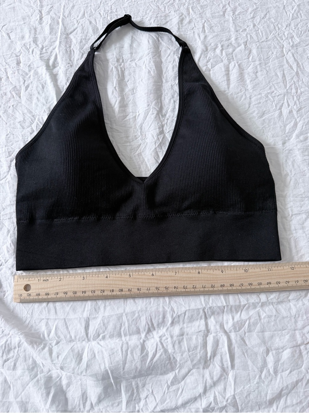 aerie Chill Play MoveBlack Ribbed Halter Bralette Set - Picture 3 of 7